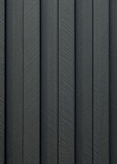 Wood composite slat sample, charcoal in tone.